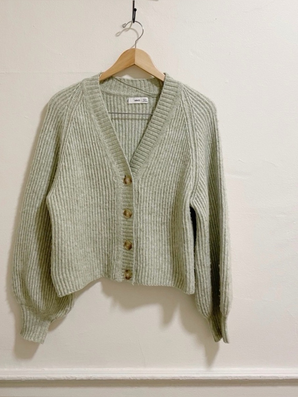 Mango light green cardigan